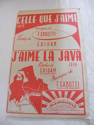 Partition Celle que j'aime Gabutti J'aime la Java Akkordeon