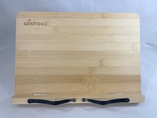 New Wishacc Bamboo Reading Book Stand Cookbook Holder Tray Ipad Adjustable Rack