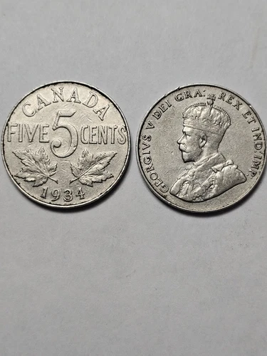 1934 Canada 5 Cents — photo from another recent sale