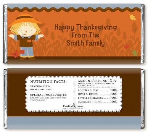 Scarecrow - Personalized Baby Shower Candy Bar Wrappers - Candy Favor - Bild 1 von 2