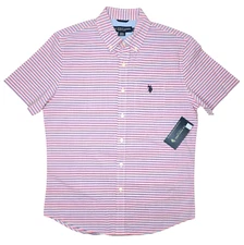 U.S. Polo Assn. #11694 NEW Men's Striped Short Sleeve Button Up Woven Shirt
