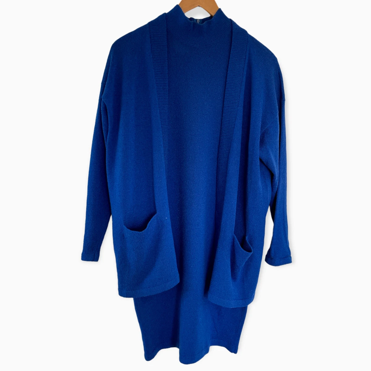 Royal blue deals dress with cardigan
