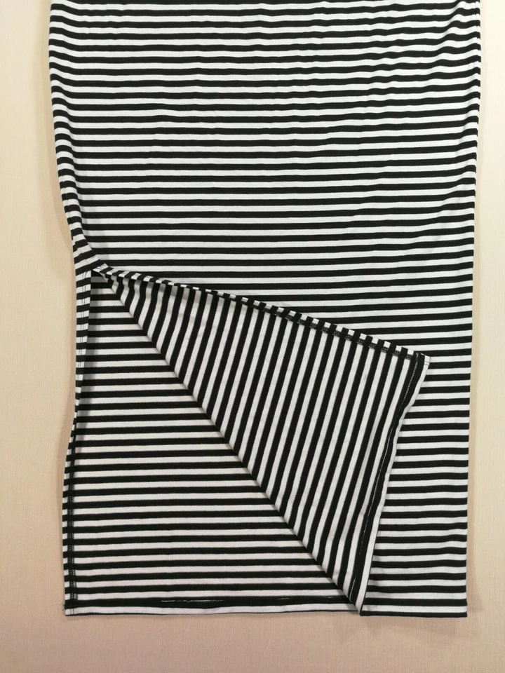 Maxi falda lápiz tejido dividido lateral cinturón a rayas para mujer - MOSSIMO negra/blanca L Foto 4 de 4