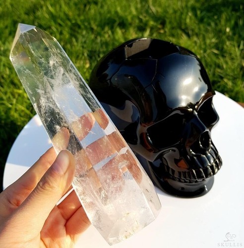 The Source of the Energy - Huge 11.3" Black Obsidian Crystal Skull Sculpture - Picture 12 of 19