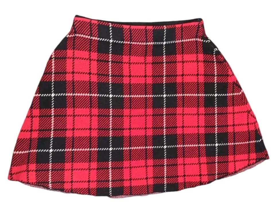 Minifalda a cuadros H&M para mujer talla XXS Preppy línea A roja anime grunge punk Y2K años 90 Foto 2 de 4