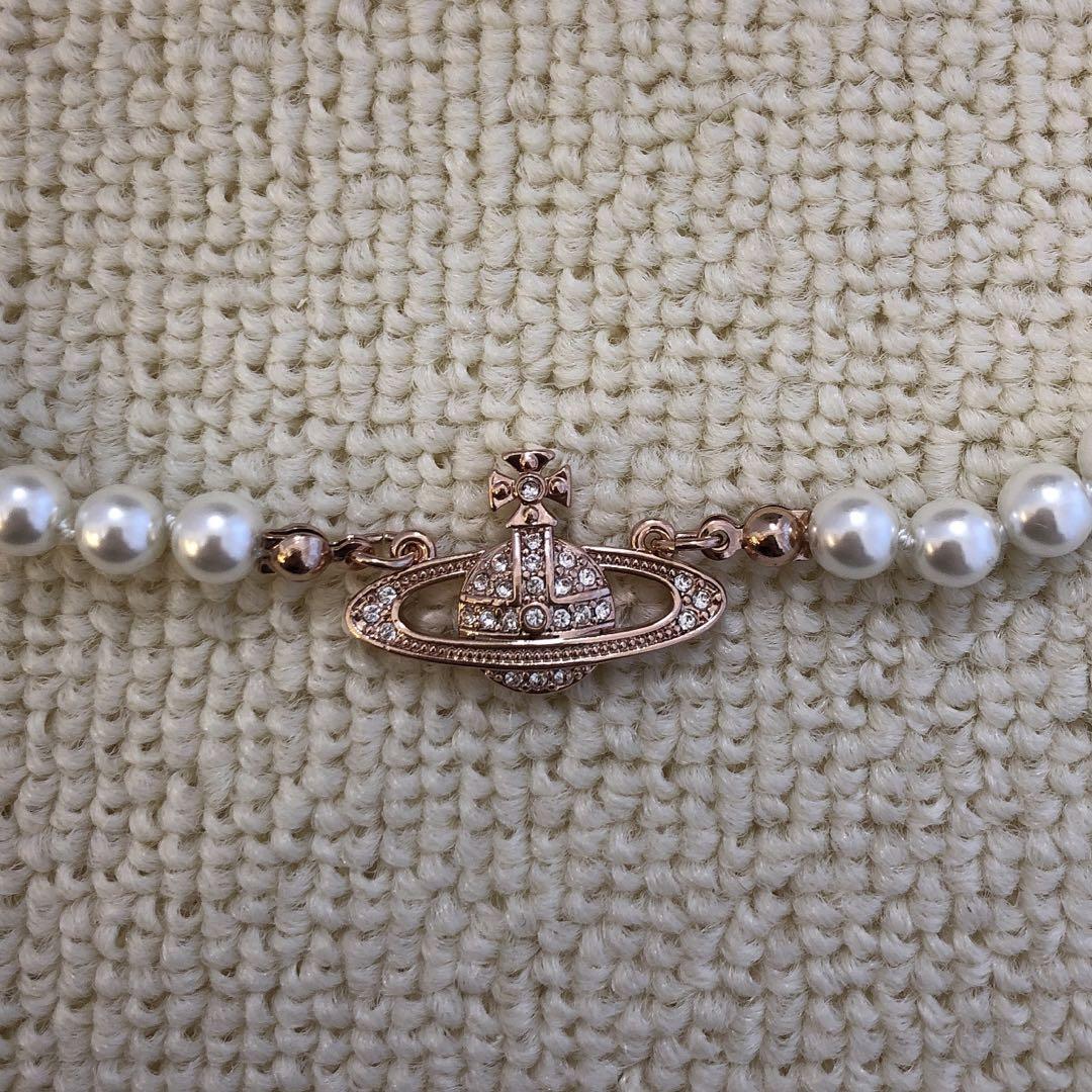 Vivienne Westwood Necklace Pearl Choker RosePink IN BOX NEW JAPAN