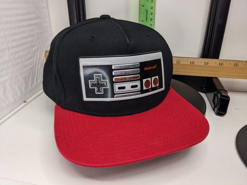 Nintendo NES Controller Snapback Adjustable Flat Bill Baseball Cap Black Red