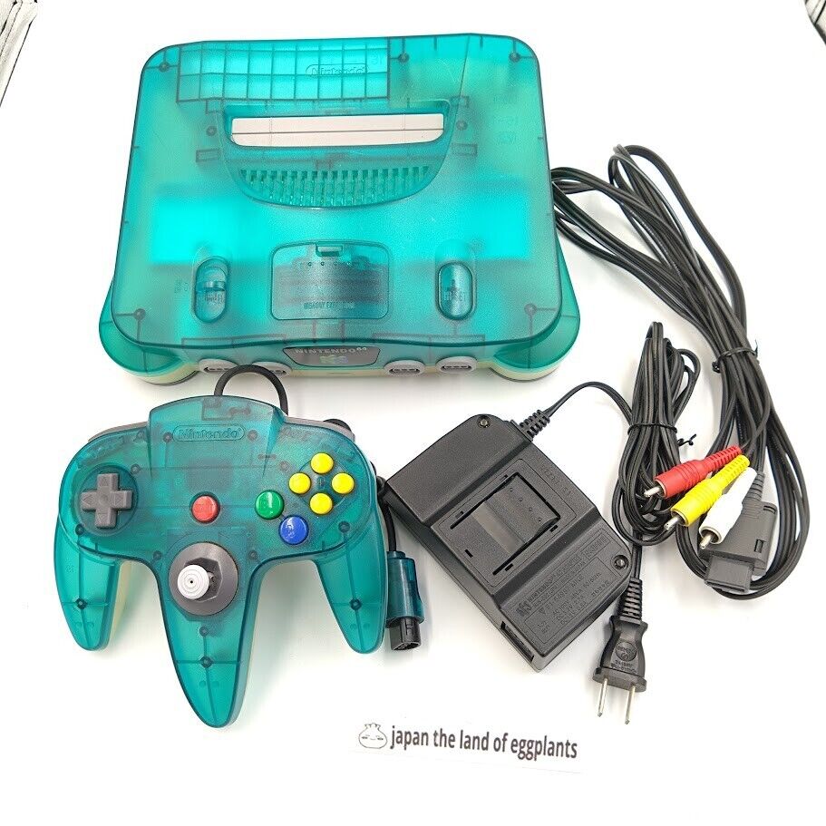 Nintendo 64 Clear Blue Console N64 Controller Cables NUS-001 Nintendo 64 Clear Blue Console N64 Controller Cables NUS-001