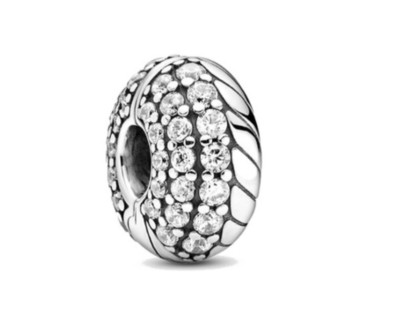 Charm Bead Ring Zirkon 925 Sterling Silber