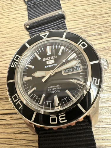 [ Exc + ] Seiko 5 Sports SNZH55J1 Fifty Five Fathoms Black w/ NATO belt, etc