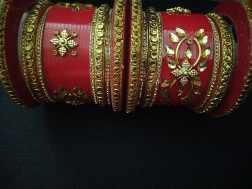Juego de brazaletes Chuda Chudi de Bollywood de novia roja punjabi tradicional étnica india - Imagen 2 de 12