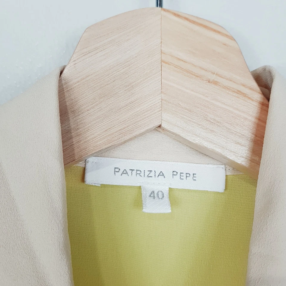 [PATRIZIA PEPE] Blusa Top Mujer Seda Amarilla | Talla IT 40 o AU 8 / US 4 Foto 3 de 4