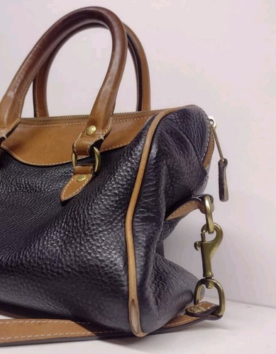 Vtg GHURKA Colette Satchel Black Pebbled Leather Crossbody - Picture 7 of 15