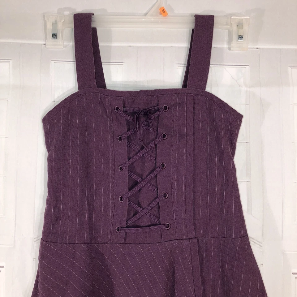 Vestido tipo jersey American Girl talla 10 púrpura con rayas Foto 3 de 4