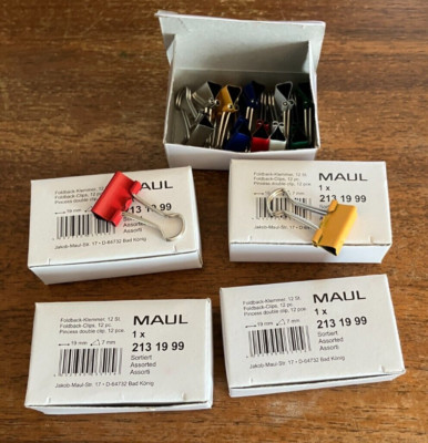 5 x 12 Maulklemmen (Foldback Clip) bunt 19mm
