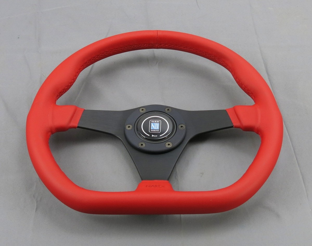 Nardi Gara Sport Steering Wheel 350mm Red Smooth Leather with Red