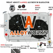 4 ROW ALUMINUM RADIATOR SHROUD FAN KITS fit 1969-1972 FORD MUSTANG LTD TORINO