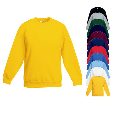 KINDER PULLOVER SWEATSHIRT  104 116 128 140 152 164  NEU Fruit of the Loom F324K