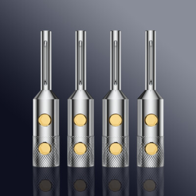 4pcs Viborg VB401 Pure Copper Locking Banana Plug HiFi Speaker Cable Connector