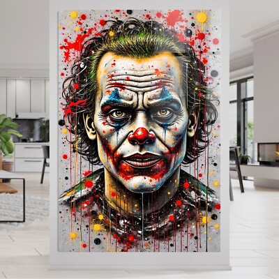   Wandbild, Abstrakt Pop Art Joker in Farben, Acrylglas, Leinwand, Poster, Kunst