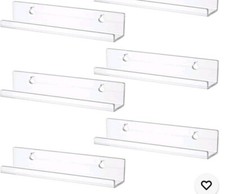 12" Clear Vinyl Record Shelf Wall Mount Album Record Holder Display Lot of 5