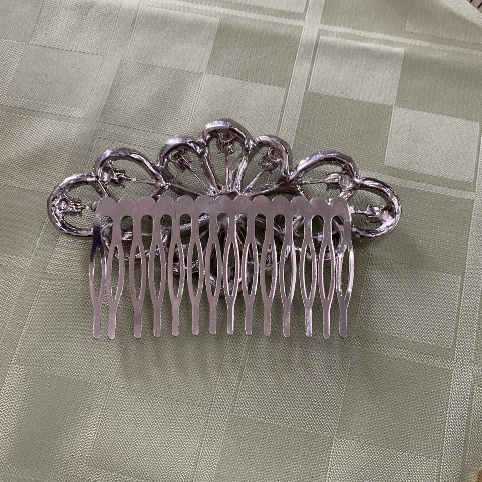 Bridal Wedding Rhinestones Metal Hair Comb 4” Prom Formal Pageant - Image 3 of 4