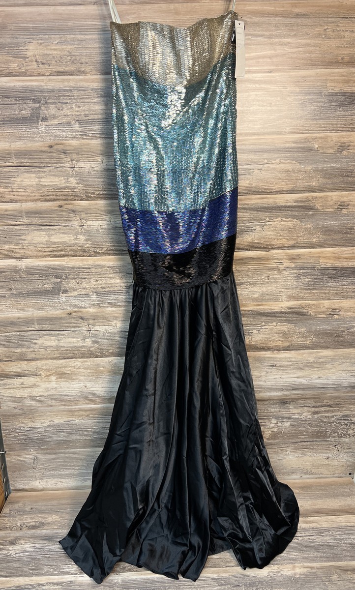 Bari Jay Formal Shimmer w/Detachable Skirt Fishtail Dress Strapless Size 6 NWT Bari Jay Formal Shimmer w/Detachable Skirt Fishtail Dress Strapless Size 6 NWT