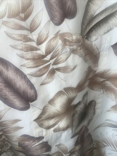 Hollis River 100 % Baumwolle Hawaiihemd Herren braun hellbraun Blatt Blumen Kragen XL - Bild 5 von 7