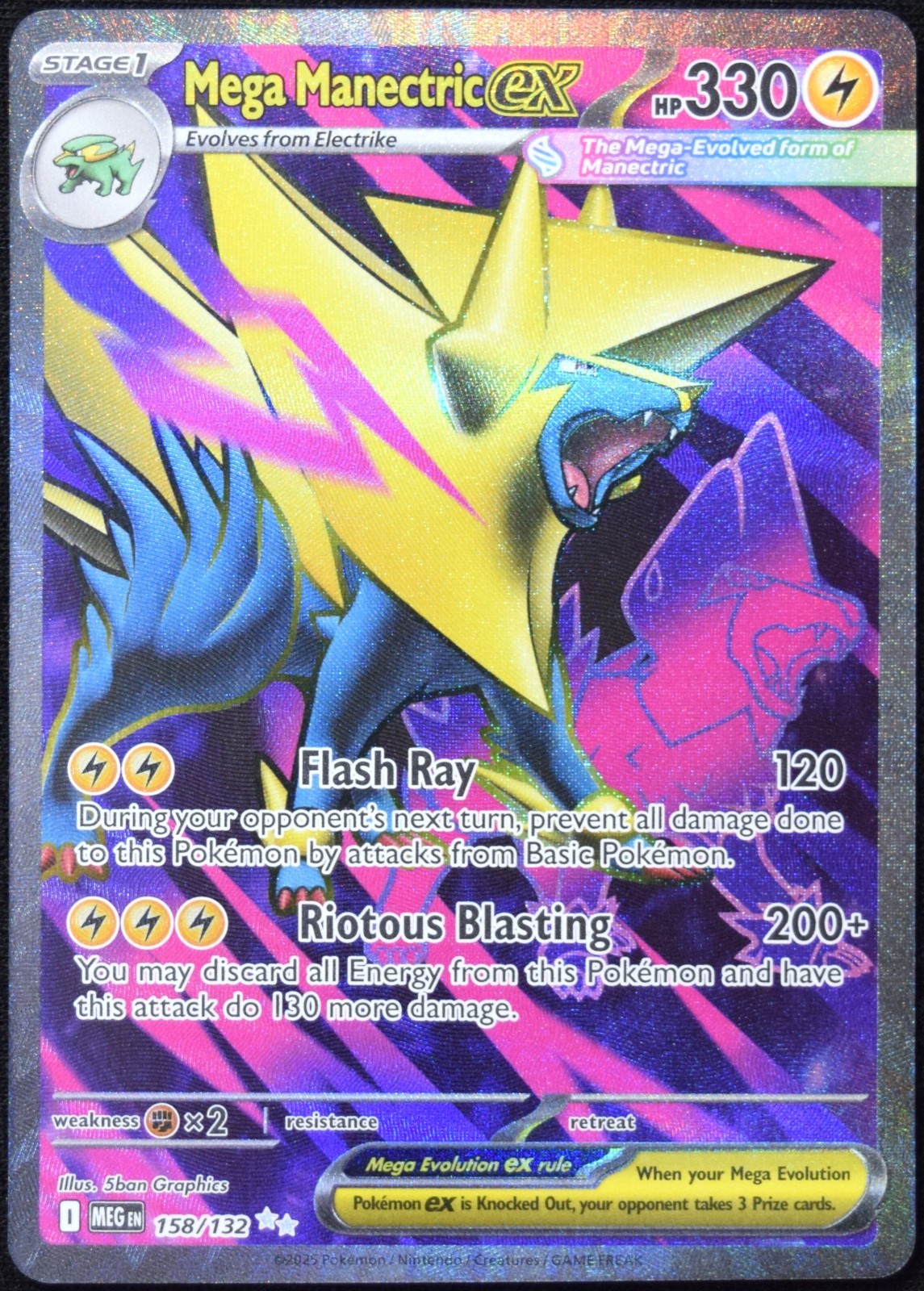 Pokemon TCG Mega Manectric ex 158/132 2025 Mega Evolution Ultra Rare Card - NM
