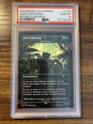 MTG BAST S BLESSING (Primal Vigor) SLD X Black Panther PSA 10 RARE Enchantment