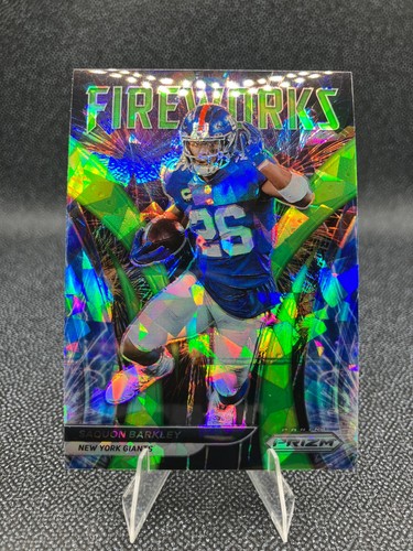 Saquon Barkley [Green Prizm] #F-1 2021 Panini Prizm Fireworks card