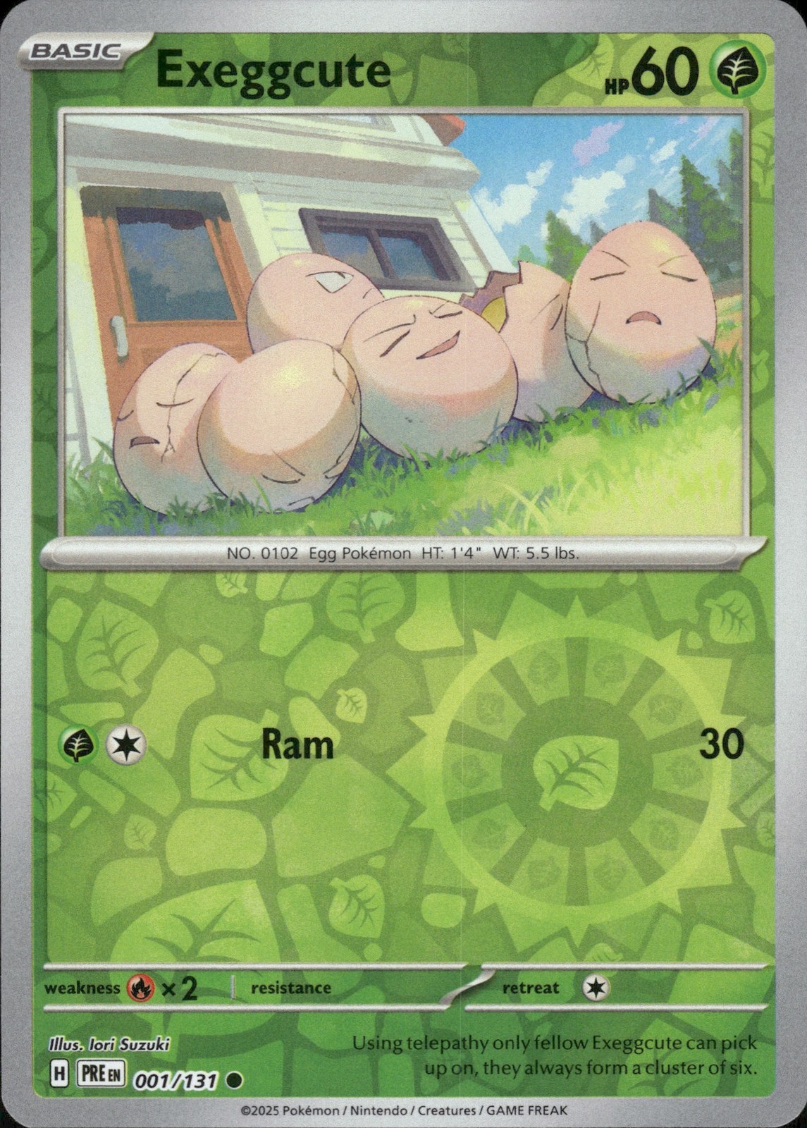 Exeggcute | 1 | Pokemon | Prismatic Evolutions | Reverse Holo | 50% off 2nd Item