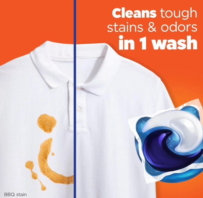 Paquetes de detergente para ropa Tide PODS, quitamanchas 3 en 1 112 unidades, compatible con HE, Foto 4 de 4