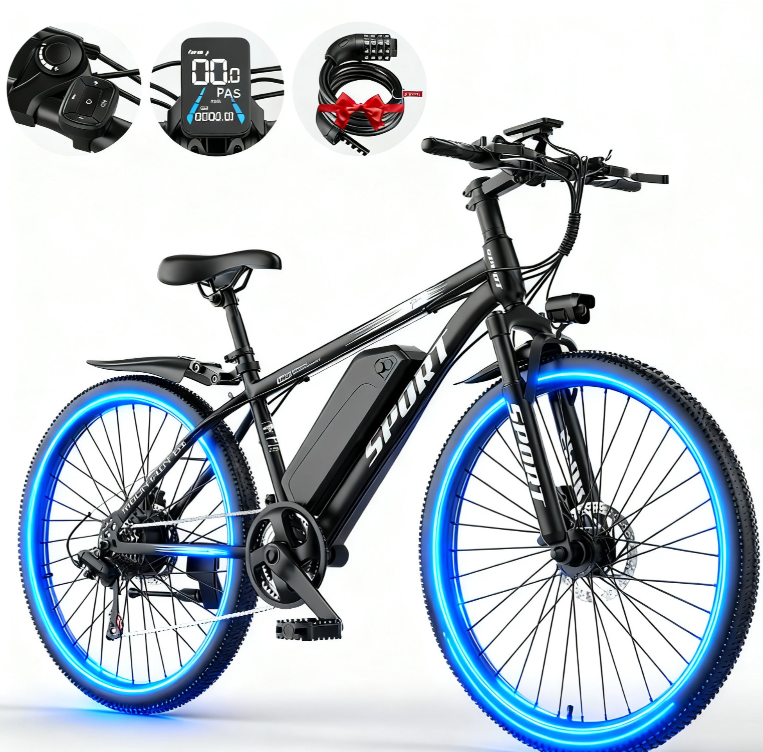 1500W Peak Motor 25MPH 65Miles 26''Tires 7Speed Commuting El
