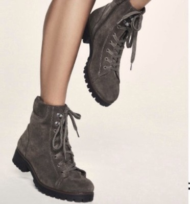 NWB Crown Vintage Lace Up Boot 8.5 8 1/2 Taupe Brown otter