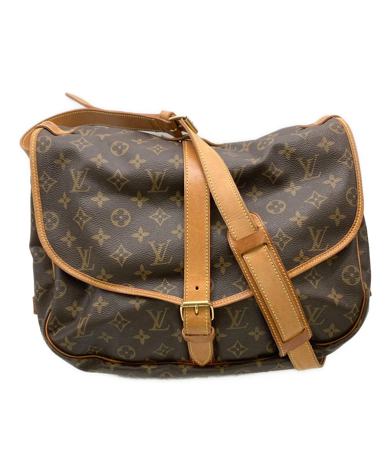 Vuitton — Louis Vuitton M42254 35 Coated Canvas Brown Shoulder Bag #TFB4595