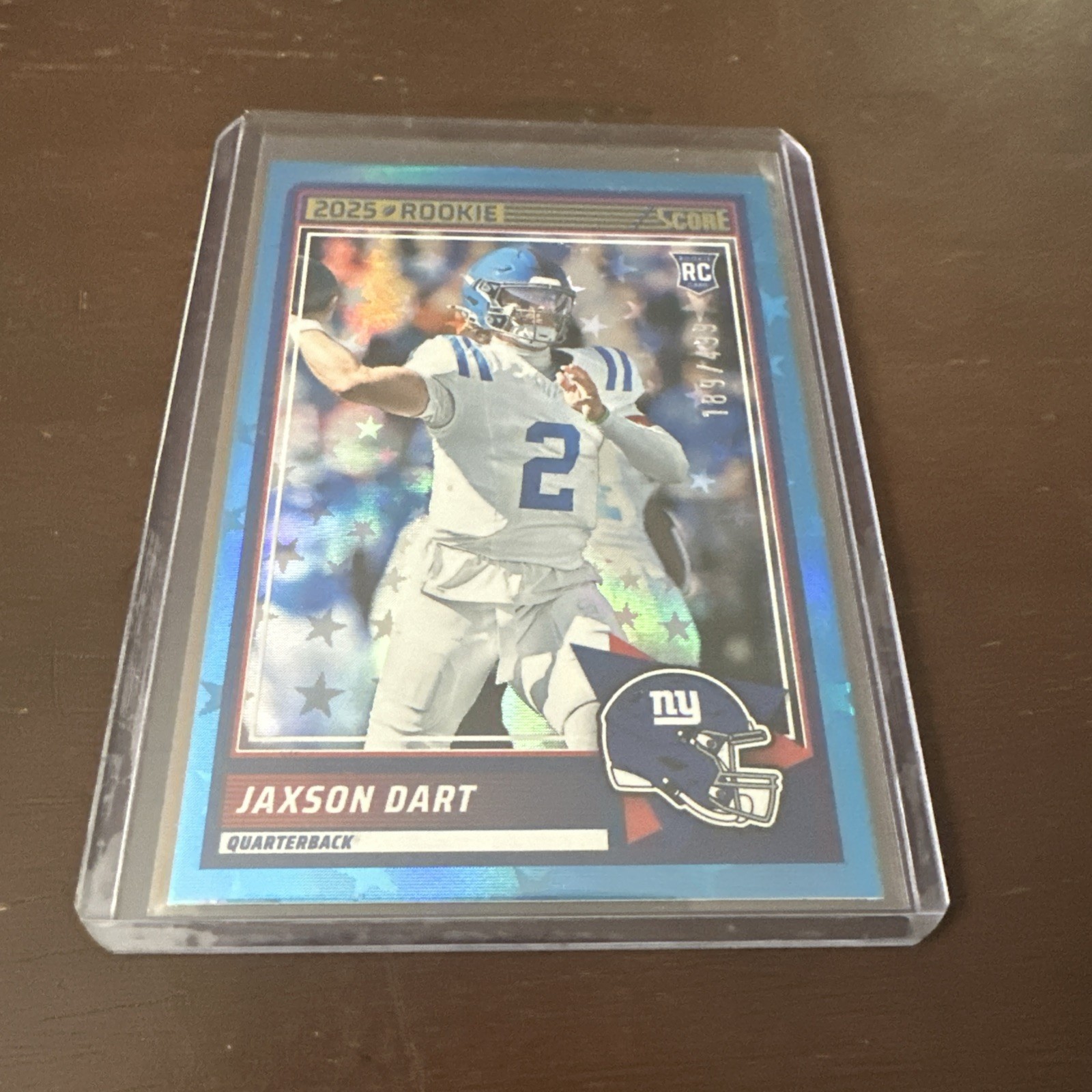 2025 Panini Score - Jaxson Dart RC #35 - BLUE STARS #/499 - Giants
