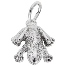 Wood Frog Charm - Metal - Sterling Silver