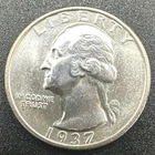 1937-S Washington Quarter BU Uncirculated Coin MS