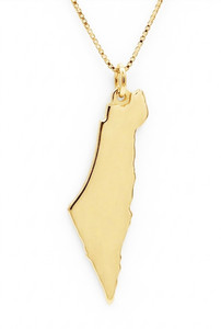 Authentic 925 Sterling Silver Gold Plated Palestine Pendant Necklace 40-45-50 cm