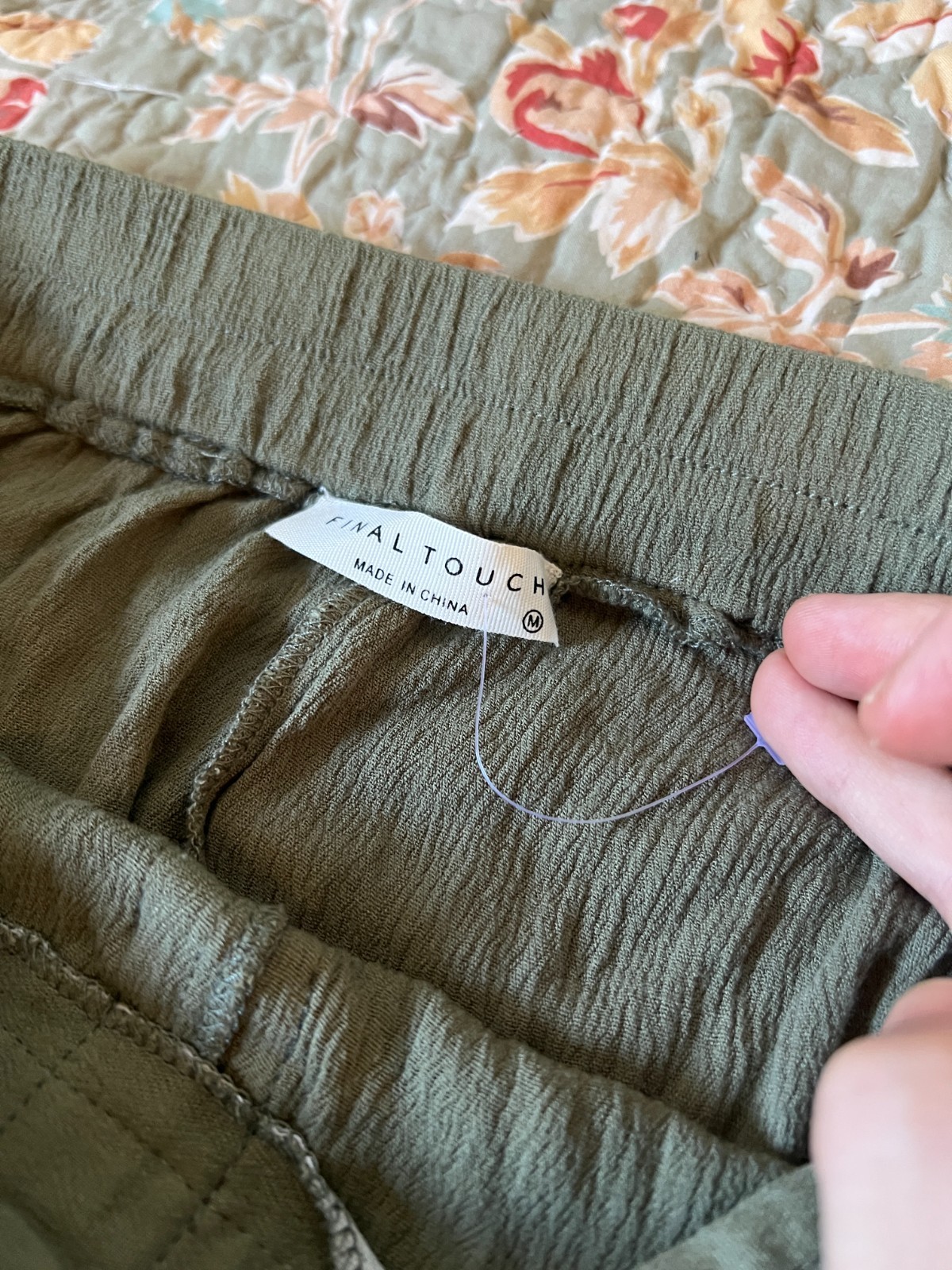 Final Touch Olive Green Button-Front Mini Rayon S… - image 2