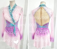 Figure Skating Dress Ice Skating Dress Competition Skating Wear pink Dyeing