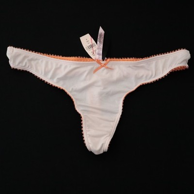 NEW Victoria's Secret VTG Sexy Little Things Soft Ruffle Picot Thong Panty SMALL