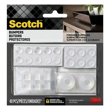 Scotch Rubber Cabinet Door Bumpers Assorted Sizes Clear 48 Pack