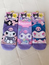 Sanrio Kuromi Socks3PairSetDonQuijote LimitedJapanExclusive23-25cmFree shipping