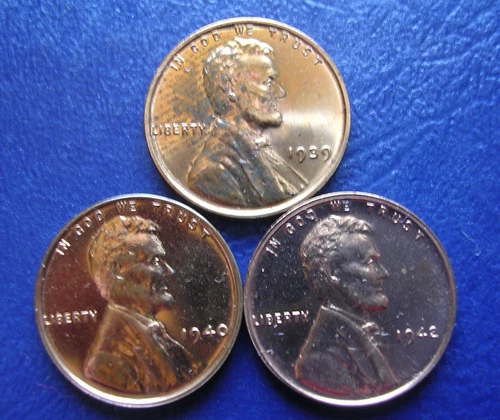 1939 1940 & 1942 PROOF LINCOLN CENTS