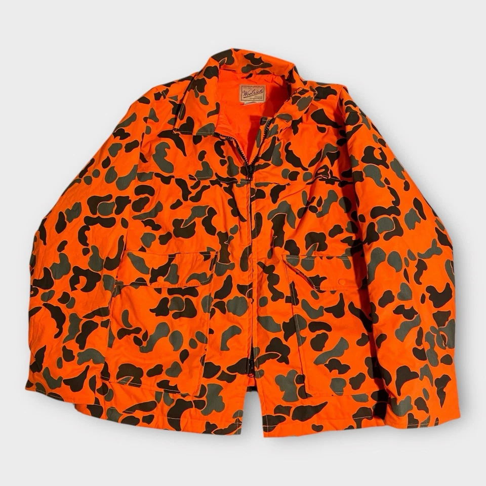 Woolrich Hunting Suit XXL Blaze Orange Camo Camoflauge 90s Jacket Pants Set Rare - Image 3 of 4