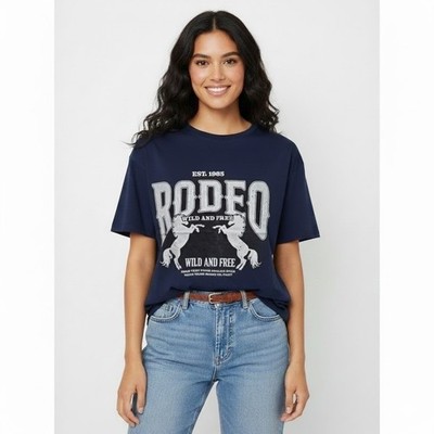 Streetwear Society Rodeo Wild and Free Graphic Tee T Shirt Black - Size XL