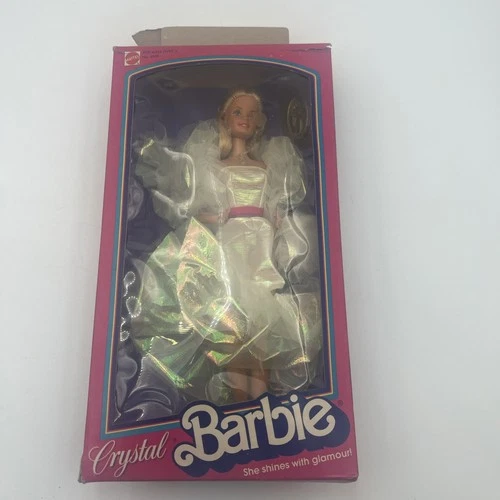 Vintage Crystal Barbie Doll Unused Opened Damaged Box 1983 #4598 Mattel Complete