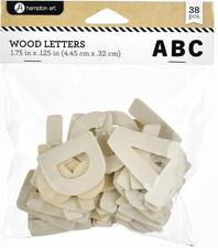 Hampton Art Unfinished Wood Alphabet Letters, 38 Piece Set, 1.8 Inch Wooden Lett